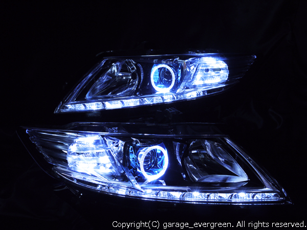 ホンダ ZF1/ZF2 CR-Z 前期/後期 純正HID車用 車種別専用 純正ドレスアップヘッドライト LEDイカリング＆高輝度白色LED14発増設＆高輝度橙色LED8発増設
