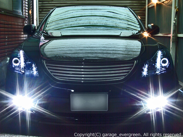 トヨタ 200系 クラウン アスリート 前期/後期 純正HID車用 純正ドレスアップヘッドライト 白色LEDイカリング＆超高輝度白色LED20発増設