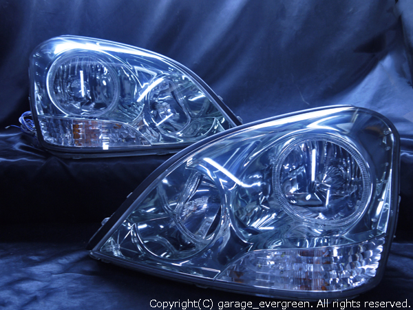 トヨタ 30系 セルシオ 前期 純正HID車用 純正ドレスアップヘッドライト 4連LEDイカリング＆高輝度白色LED24発増設