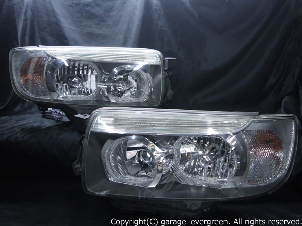 スバル SG系 フォレスター後期 純正HID車用 純正ドレスアップヘッドライト 4連LEDイカリング＆高輝度白色LED18発増設