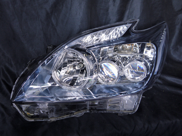 トヨタ ZVW30系 プリウス 前期 純正LEDロービーム車用 純正ドレスアップヘッドライト 6連LEDイカリング＆超高輝度白色LED12発増設