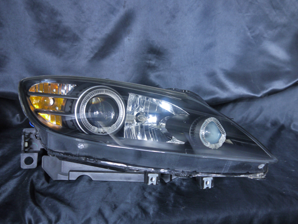 マツダ SE3P RX-8 前期 純正HID車用 純正ドレスアップヘッドライト 4連LEDイカリング＆高輝度白色LED8発増設