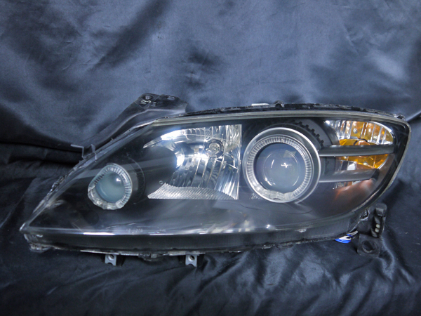 マツダ SE3P RX-8 前期 純正HID車用 純正ドレスアップヘッドライト 4連LEDイカリング＆高輝度白色LED8発増設