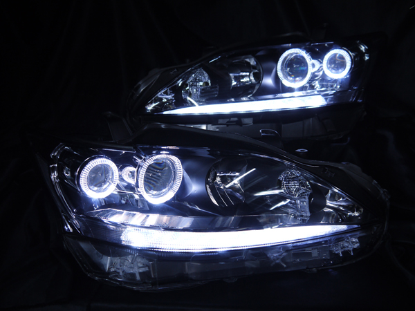 レクサス CT200h 前期 純正LED車用 純正ドレスアップヘッドライト 4連LEDイカリング＆純正LEDポジション部LED打ち替え シーケンシャルウインカー加工済み