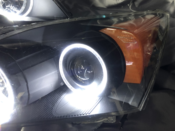 RE3 RE4 CR-V　艶消しマットブラック&コーナーオレンジ塗装&LEDイカリング ヘッドライト