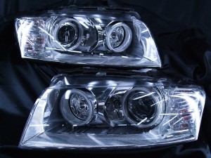 Audi A8 アウディ ヘッドライト 前期/後期 レンズ交換&クリーニング&CCFLイカリング加工