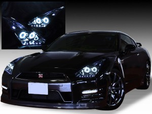 美品■R35 GT-R 前期/中期■LED&イカリング HIDヘッドライト EG
