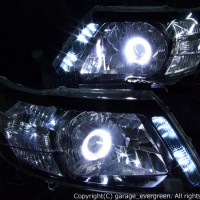 C25セレナ前期 CCFL付きバイキセノンプロジェクター&増設高輝度LED&インナーブラッククロム塗装仕様 レンズクリーニング・コーティング済み  オーダーLED加工ドレスアップヘッドライト | ガレージエバーグリーン