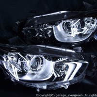 CX-5 KE系 純正ヘッドライト加工 高輝度ＬＥＤ＆白色イカリング 仕様