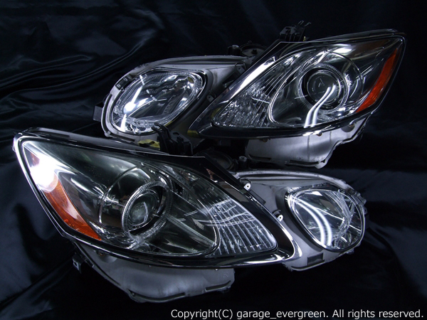 イカリング４連装＆増設高輝度LED仕様 純正加工 カスタムヘッドライト GRS19 レクサス GS 前期・後期 LEDヘッドライト
