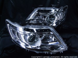 C25セレナ 後期 純正HID車用 ヘッドライト　LEDイカリング＆高輝度LED増設 仕様