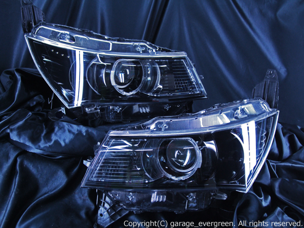 スズキ パレット SW　/　日産 ルークス ハイウェイスター 限定色 インナーブラッククロム ブラック&2連イカリング＆高輝度LED増設 仕様