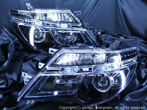 C26系 セレナ 後期 ハロゲンロービーム車用 限定色 インナーブラッククロム ブラックインナー&LEDイカリング&増設LED 仕様