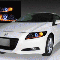ホンダ ZF1/ZF2 CR-Z 前期/後期 純正HID車用 車種別専用 純正ドレスアップヘッドライト LEDイカリング＆高輝度白色LED14発増設＆高輝度橙色LED8発増設  | ガレージエバーグリーン
