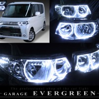 (1点物)375タントカスタムスーパーCOOLワンオフヘッドライト左右セット 送料無料 L375S タントカスタム ワンオフ加工 純正HIDヘッド