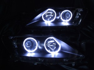 ヘッドライト現物加工　RX-7　LEDイカリング