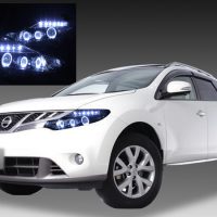 日産 Z51系 ムラーノ 純正HID車用 純正ドレスアップヘッドライト 6連LEDイカリング＆超高輝度白色LED12発増設＆サイドマーカーブラック |  ガレージエバーグリーン