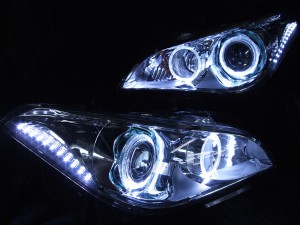 Y51フーガ サイドマーカー内LED増発イカリングヘッドライト
