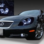 レクサス SC430 純正HID車用 車種別専用 純正ドレスアップヘッドライト 4連LEDイカリング＆インナーブラッククロム 仕様