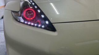 動くエビフライ＆ケーキのライト Z34 フェアレディZ 純正加工 ドレスアップヘッドライト ブラック