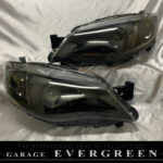 GH/GR/GV/GE インプレッサ 前期/後期 インナーマットブラック＆リフレクターブラッククロム塗装 純正加工 ドレスアップ ヘッドライト