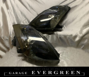 Z33 フェアレディZ 前期 純正加工 ドレスアップ ヘッドライト LEDイカリング＆アクリルファイバー 仕様 【車検対応】