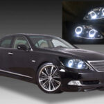 【車検対応】レクサス LS460 前期 プリクラ無し車 インナーブラック塗装＆イカリング 純正加工 ドレスアップ ヘッドライト 左右セット