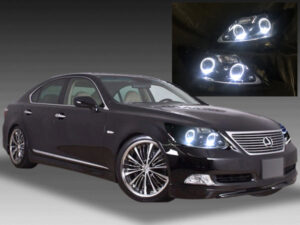 【車検対応】レクサス LS460 前期 プリクラ無し車 インナーブラック塗装＆イカリング 純正加工 ドレスアップ ヘッドライト 左右セット