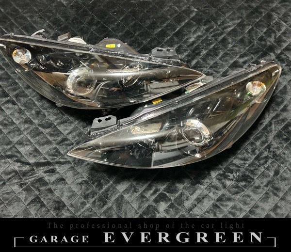 現物加工 プジョーRCZ インナーブラッククロム塗装＆レンズコーティング 純正加工品 ドレスアップヘッドライト