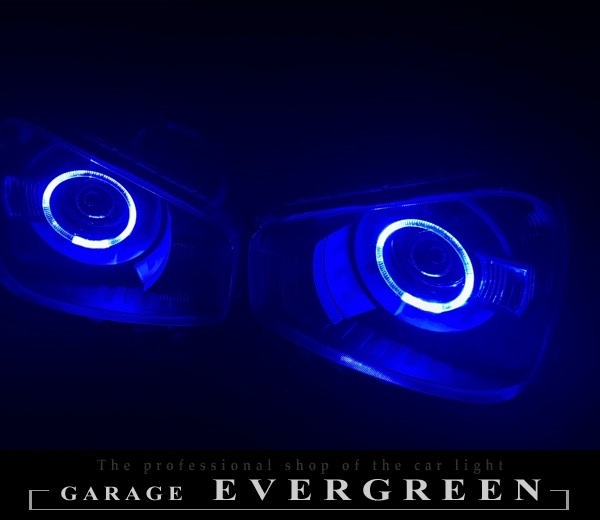 オーダー加工 HA36 アルトワークス インナー艶消しブラック塗装＆LEDブルーイカリング＆プロジェクター内レッドアイ塗装 仕様 純正加工品 ドレスアップ ヘッドライト