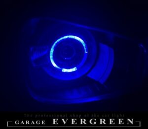オーダー加工 HA36 アルトワークス インナー艶消しブラック塗装＆LEDブルーイカリング＆プロジェクター内レッドアイ塗装 仕様 純正加工品 ドレスアップ ヘッドライト