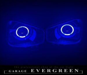 オーダー加工 HA36 アルトワークス インナー艶消しブラック塗装＆LEDブルーイカリング＆プロジェクター内レッドアイ塗装 仕様 純正加工品 ドレスアップ ヘッドライト