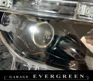 受注 オーダーカスタム E52 エルグランド 前期 インナーブラッククロム塗装＆レンズコーティング加工 仕様 純正加工品 ドレスアップ ヘッドライト