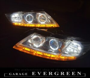 受注生産 ZF1/ZF2 ホンダ CR-Z 前期/中期 純正加工品 ドレスアップ ヘッドライト LEDイカリング4連＆白橙LED増設 仕様