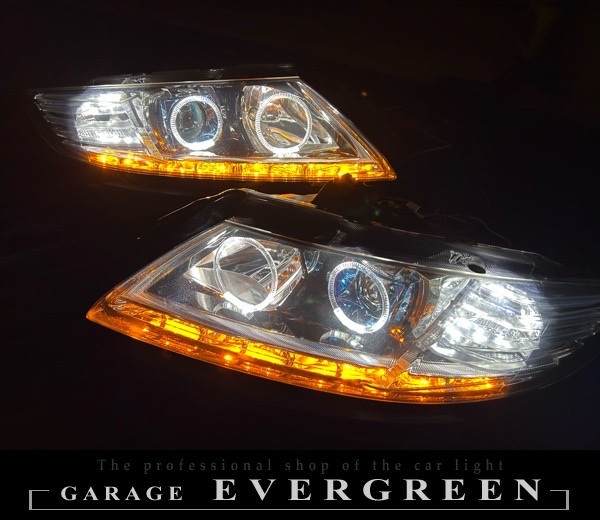 受注生産 ZF1/ZF2 ホンダ CR-Z 前期/中期 純正加工品 ドレスアップ ヘッドライト LEDイカリング4連＆白橙LED増設 仕様