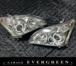 オリジナル加工 30系 ハリアー 4連CCFLイカリング 仕様 純正加工品 ドレスアップ ヘッドライト
