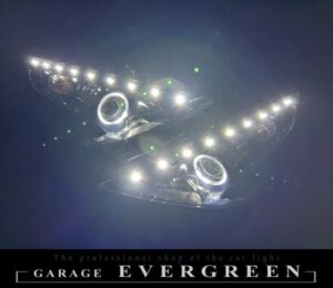現物加工 Z34 フェアレディZ インナーブラッククロム塗装＆LEDイカリング＆LED増設 仕様 純正加工品 ドレスアップ ヘッドライト