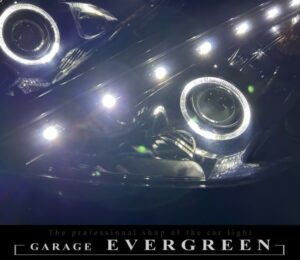 現物加工 Z34 フェアレディZ インナーブラッククロム塗装＆LEDイカリング＆LED増設 仕様 純正加工品 ドレスアップ ヘッドライト