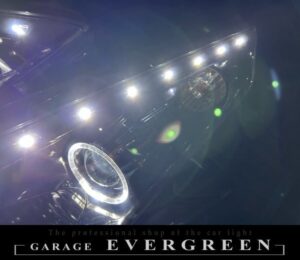 現物加工 Z34 フェアレディZ インナーブラッククロム塗装＆LEDイカリング＆LED増設 仕様 純正加工品 ドレスアップ ヘッドライト