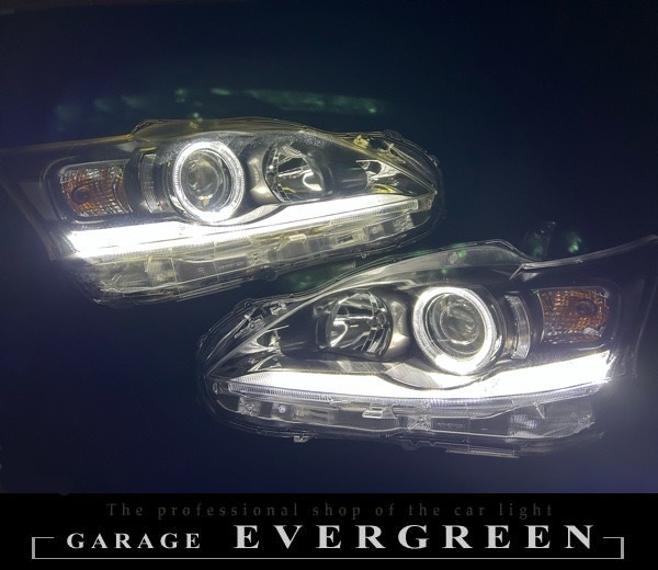レクサス CT200h ZWA10 ハロゲン車 純正ポジション部白LED色替え＆LEDイカリング 仕様 純正加工品 ドレスアップ ヘッドライト