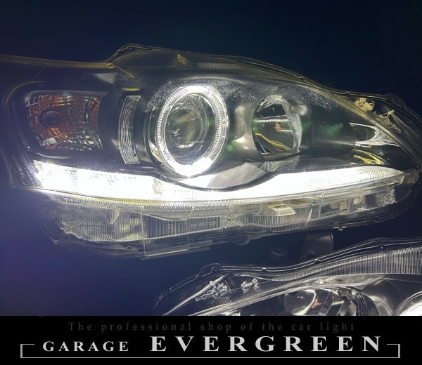 レクサス CT200h ZWA10 ハロゲン車 純正ポジション部白LED色替え＆LEDイカリング 仕様 純正加工品 ドレスアップ ヘッドライト