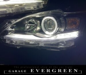 レクサス CT200h ZWA10 ハロゲン車 純正ポジション部白LED色替え＆LEDイカリング 仕様 純正加工品 ドレスアップ ヘッドライト