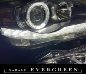 レクサス CT200h ZWA10 ハロゲン車 純正ポジション部白LED色替え＆LEDイカリング 仕様 純正加工品 ドレスアップ ヘッドライト