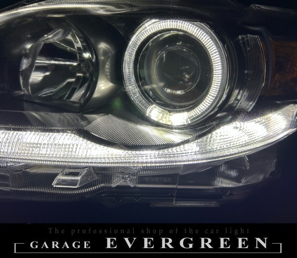 レクサス CT200h ZWA10 ハロゲン車 純正ポジション部白LED色替え＆LEDイカリング 仕様 純正加工品 ドレスアップ ヘッドライト