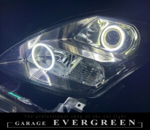 オリジナル加工 LY3P 後期 MPV 最新COBイカリング4連 仕様 純正加工品 ドレスアップ ヘッドライト