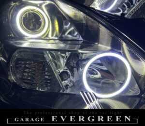 オリジナル加工 LY3P 後期 MPV 最新COBイカリング4連 仕様 純正加工品 ドレスアップ ヘッドライト