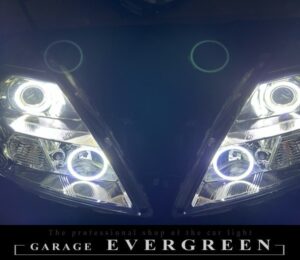 オリジナル加工 LY3P 後期 MPV 最新COBイカリング4連 仕様 純正加工品 ドレスアップ ヘッドライト