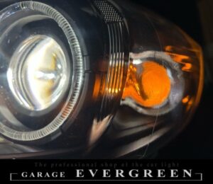 GJ アテンザ 前期 8連イカリング＆プロジェクター移植＆インナーマットブラック塗装＆クリア塗装 仕様 純正加工品 ドレスアップ ヘッドライト