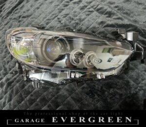 GJ アテンザ 前期 8連イカリング＆プロジェクター移植＆インナーマットブラック塗装＆クリア塗装 仕様 純正加工品 ドレスアップ ヘッドライト