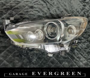 GJ アテンザ 前期 8連イカリング＆プロジェクター移植＆インナーマットブラック塗装＆クリア塗装 仕様 純正加工品 ドレスアップ ヘッドライト